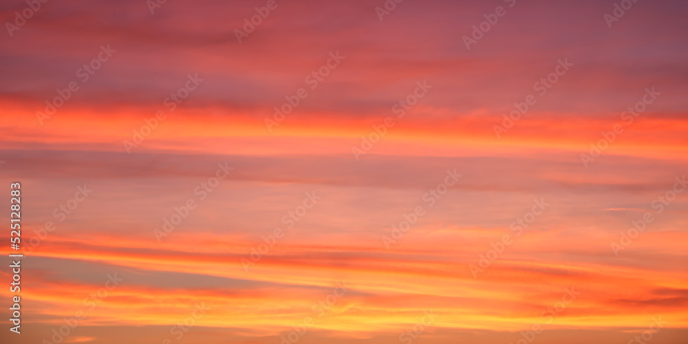 Low Angle View Of Dramatic Sky. Bright sunset sky, full frame. The sky as a background.