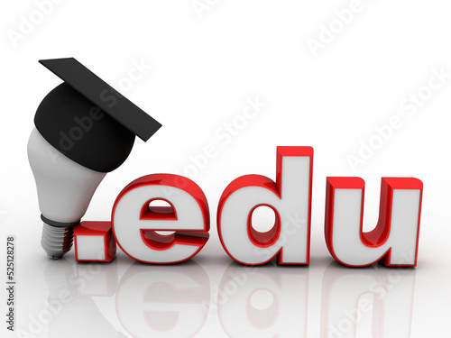 3d rendering education graduate cap with .edu 