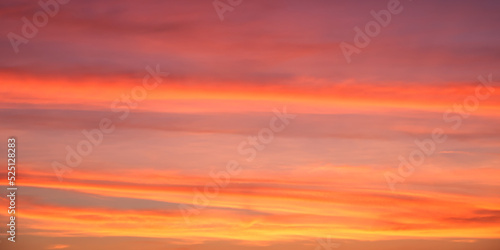 Low Angle View Of Dramatic Sky. Bright sunset sky, full frame. The sky as a background. © Oleksii