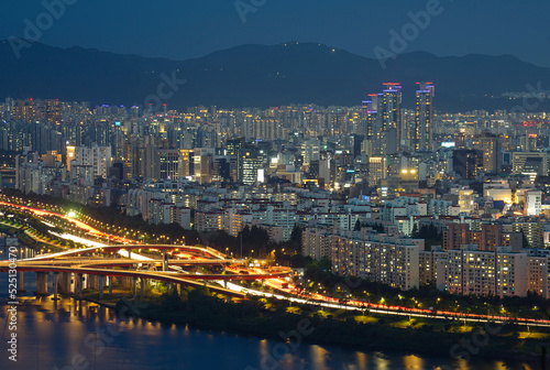 The night view of Jung-gu  Seoul  Korea