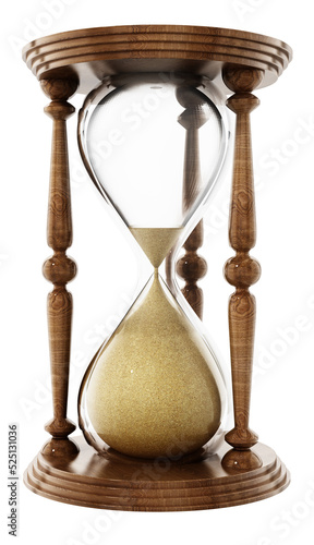 Canvas Print Hourglass isolated on transparent background. 3D illustration