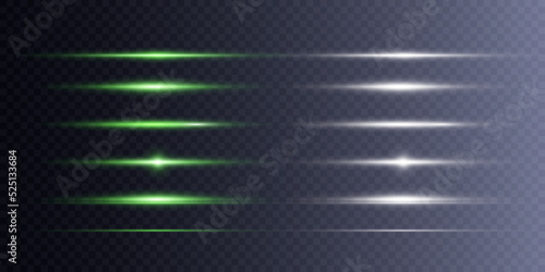 Light effect of direct light line. A set of highlights and light effects. Vector PNG	
