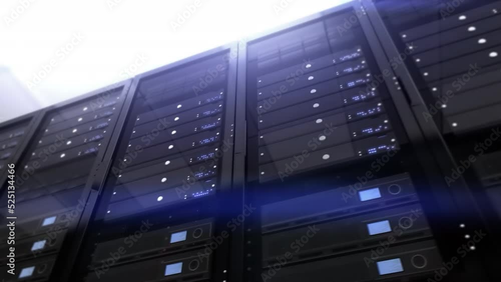 Lateral Dolly of Powerful Servers in Data Center or ISP. High Quality Animation. Cloud Computing Data Storage 3d Rendering. Internet of Things. Lateral Dolly of Powerful Servers in Data Center or ISP. High Quality Animation. Cloud Computing Data Storage 3d Rendering. Internet of Things.