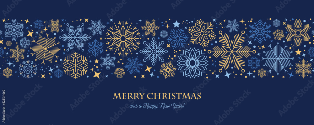 blue christmas card with white snowflakes vector illustration EPS10 ...