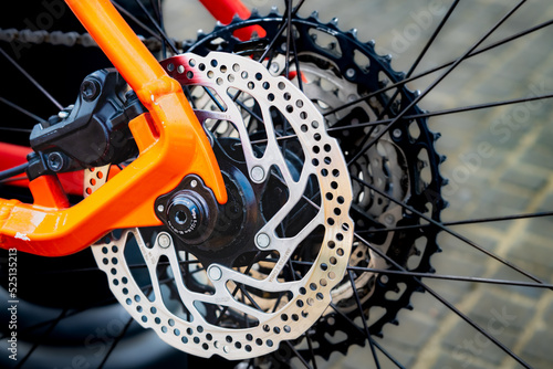 close up of a mountain bike disc brake