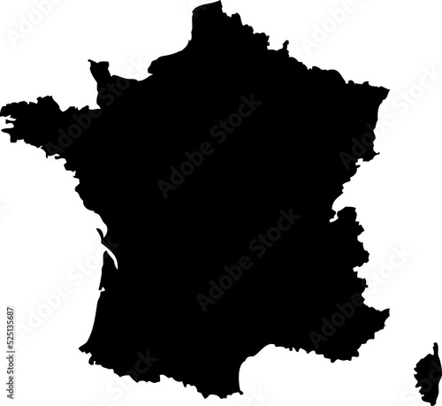 Europe France map vector map.Hand drawn minimalism style.