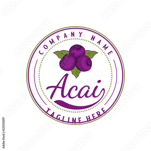 acai fruit vector logo illustration. simple acai fruit concept for mini and organic food business