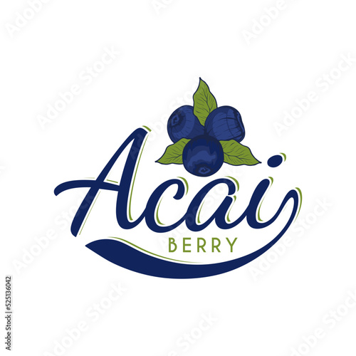 acai berry vector logo. the concept of acai fruit in a circle, for the beverage business, fruit juice, beverage product labels and others