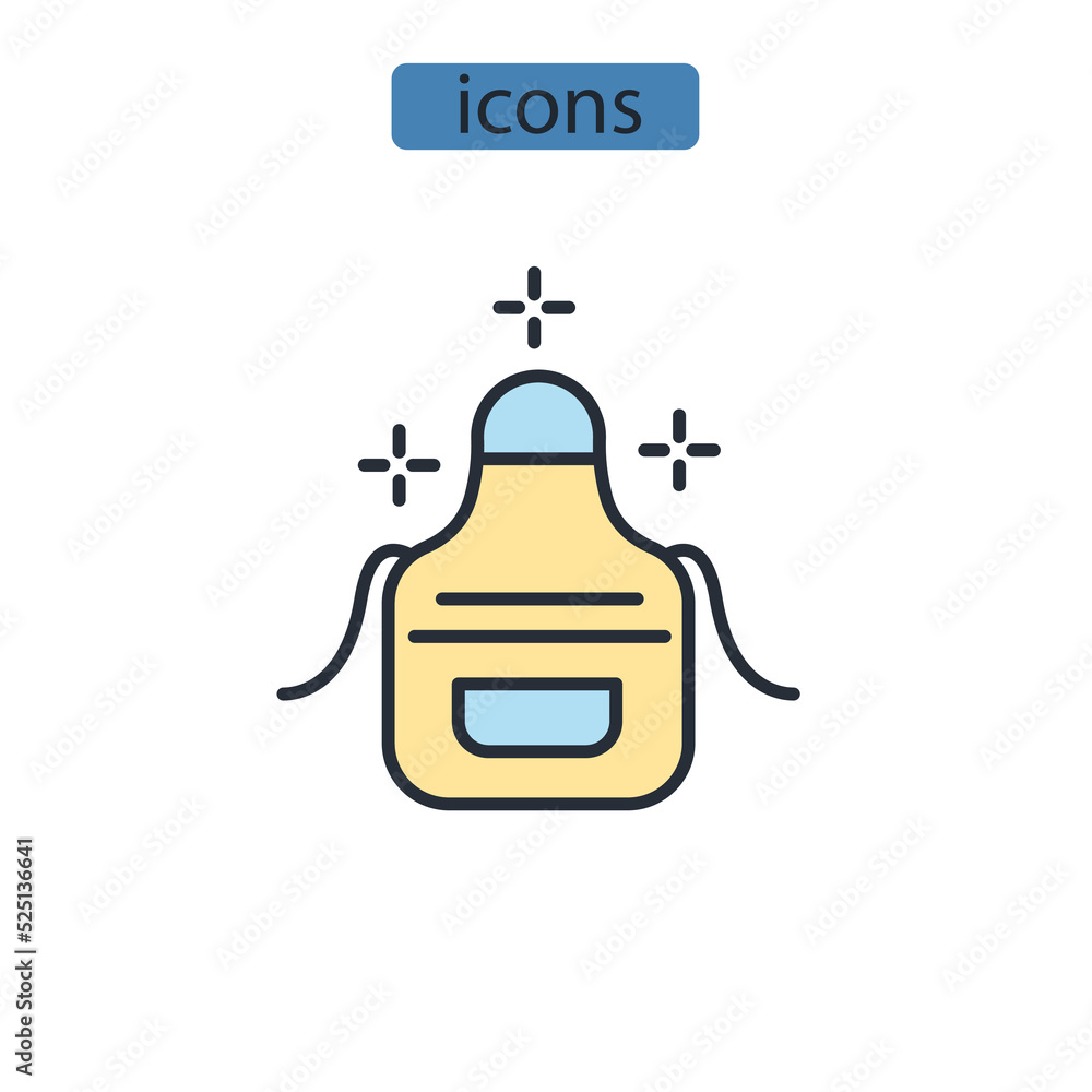 apron icons symbol vector elements for infographic web apron icons symbol vector elements for infographic web