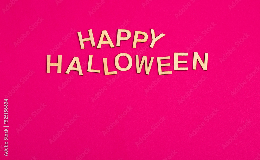 Happy halloween - title in letters on purple background Happy halloween - title in letters on purple background