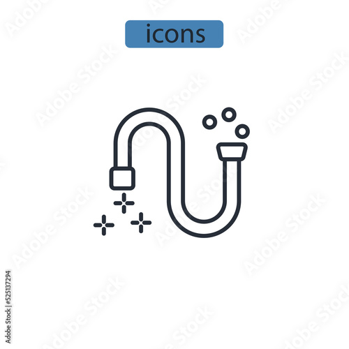 Drain cleaning icons  symbol vector elements for infographic web