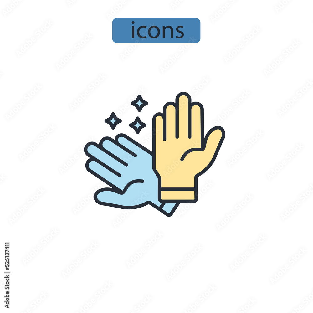 Gloves icons symbol vector elements for infographic web Gloves icons symbol vector elements for infographic web