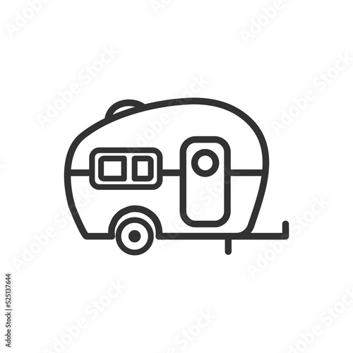 Camper trailer icon. Camper isolate on white background.