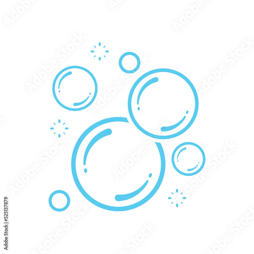 Transparent soap bubbles floating in the air Isolated on white background