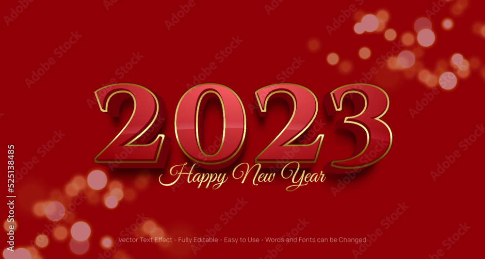 Luxury 3d text number happy new year 2023 editable text effect template Luxury 3d text number happy new year 2023 editable text effect template