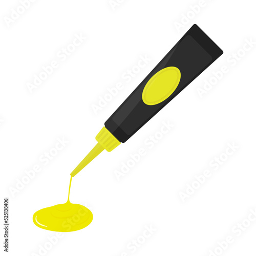 Tube of glue icon. Color silhouette. Front side view. Vector simple flat graphic illustration. Isolated object on a white background. Isolate.