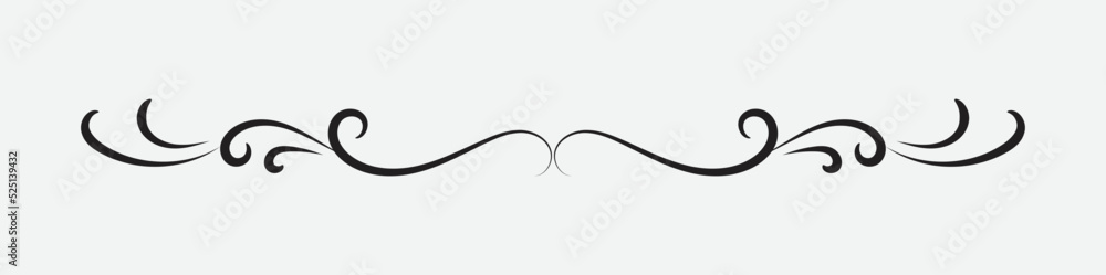 Obraz premium ornamental filigree flourish and thin divider. Classical vintage elements vector illustration