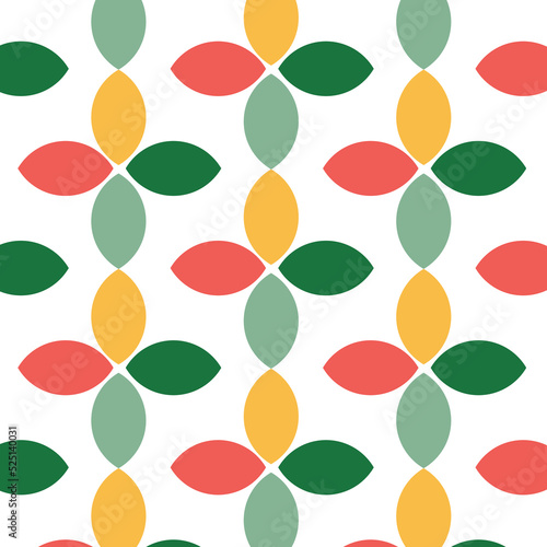 Colorfull seamless pattern with leaves. Vector