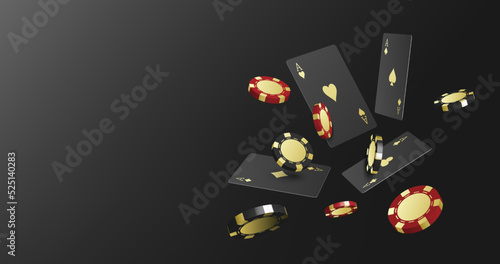 Poker game casino online, web background template, vector illustration