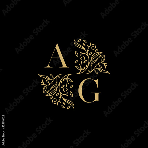 AG circle floral wedding logo initial logo design which is good for branding