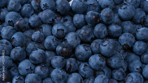 Blueberries in a plastic container isolated on white background.