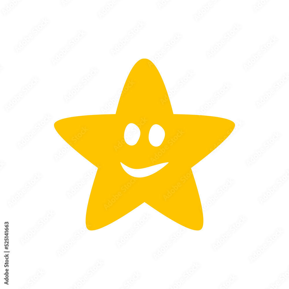 star smile icon vector isolated on white background star smile icon vector isolated on white background