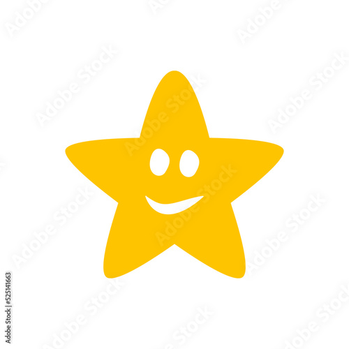 star smile icon vector isolated on white background