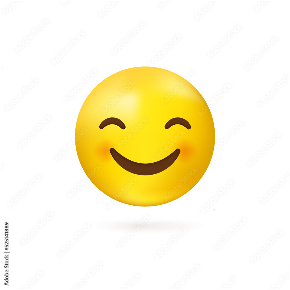 3D yellow face emoticons with smiling eyes 3D yellow face emoticons with smiling eyes