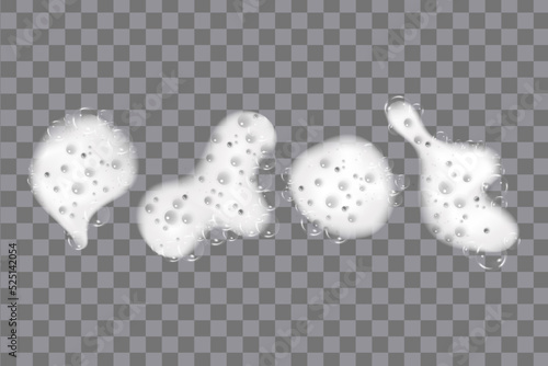 Realistic white cold beer foam with bubbles, flowing down a glass goblet.Stream of soap solution.Background for design oktoberfest flyers, restaurants, bar.