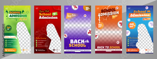 Social media story School admission banner social media layout