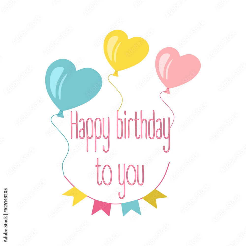 Happy birthday vector typography design for greeting cards and posters with balloon, design template for birthday celebration.