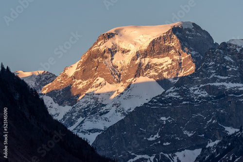 alpine mountain peak close up. Tödi mountain. Switzerland landmark