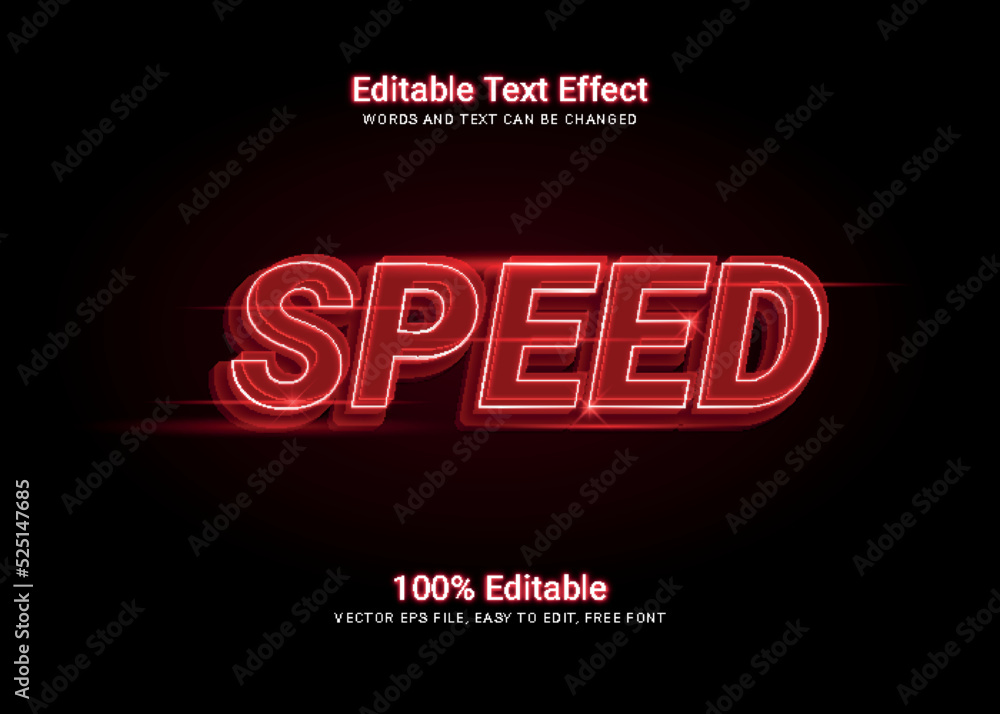 Speed editable text effect