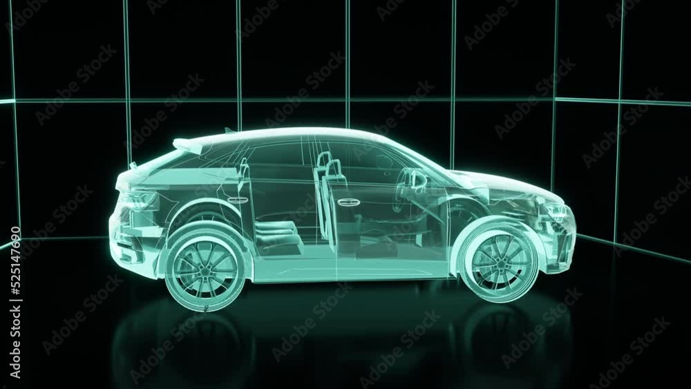 Modern car technology concept with wireframe intersection. Modern car technology concept with wireframe intersection.