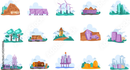 Renewable And Nonrenewable World Resources Set