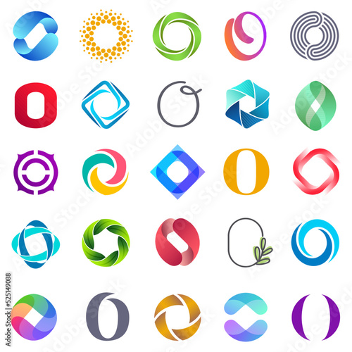 Set of vector logo design template. O letter logo.