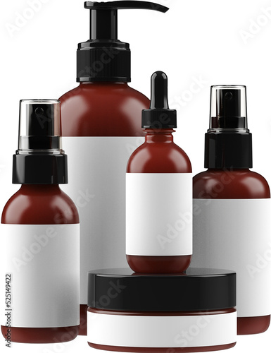 Cosmetic bottle with white label cutout