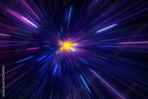 Time warp, traveling in space. SpaceTime traveling concept. Physical science photo