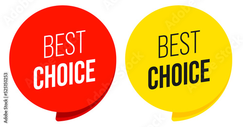 Color speech bubble with best choice message
