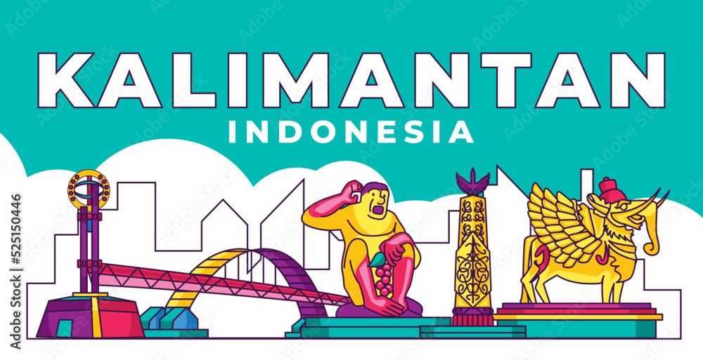 Fabulous kalimantan island indonesia city landmark