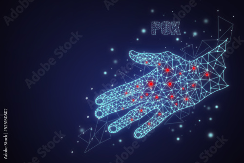 Obraz na plátně 2d polygonal neon hand with chicken pox