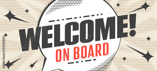 Welcome on board greeting message banner template