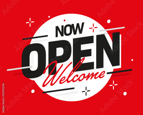 Now open invitation announcement red banner