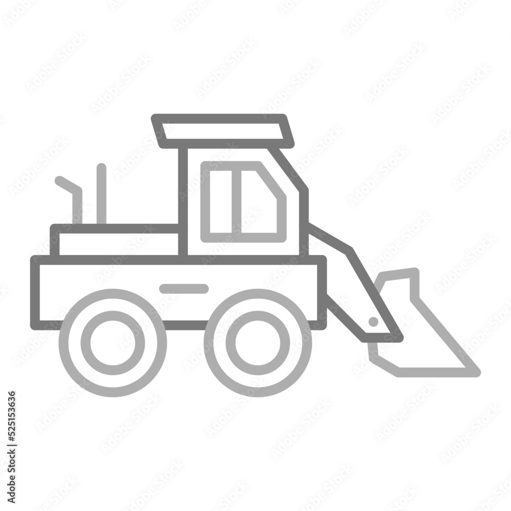 Loader Truck Greyscale Line Icon Loader Truck Greyscale Line Icon