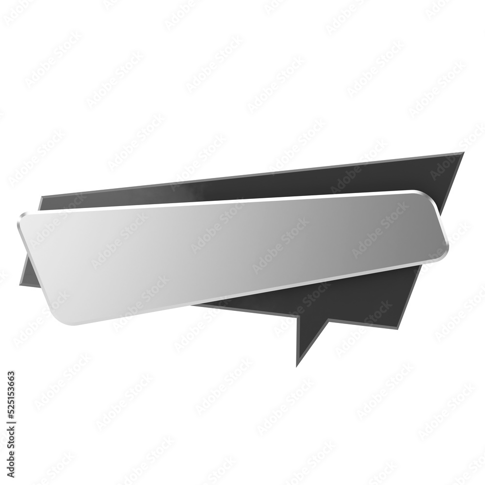 Modern text box. Metallic text box. 3D element. Modern text box. Metallic text box. 3D element.
