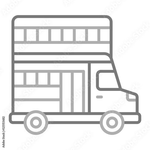 Double Decker Greyscale Line Icon