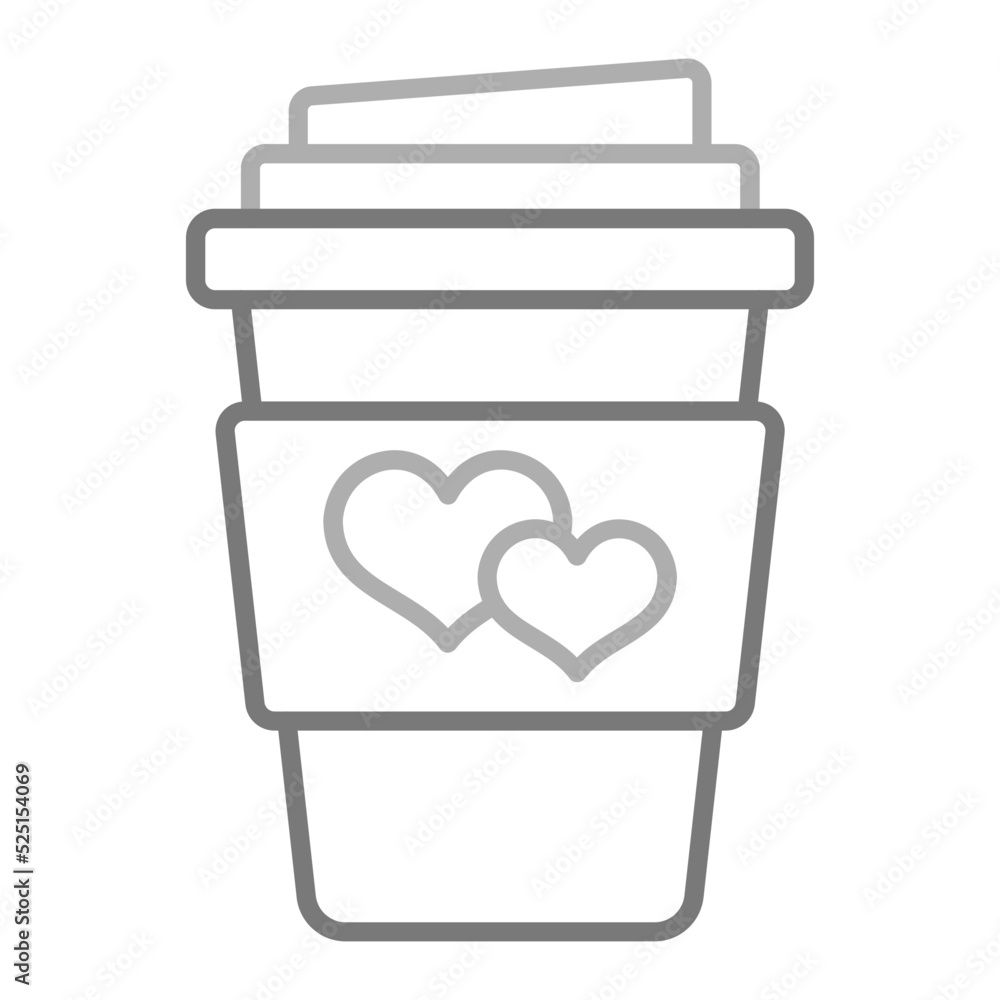 Coffee Greyscale Line Icon