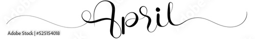 Hello APRIL on ornaments. APRIL month text lettering calendar vector. Illustration month  calendar