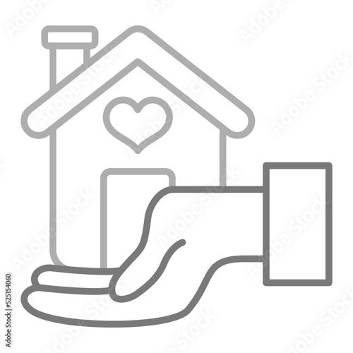 Help Homeless Greyscale Line Icon