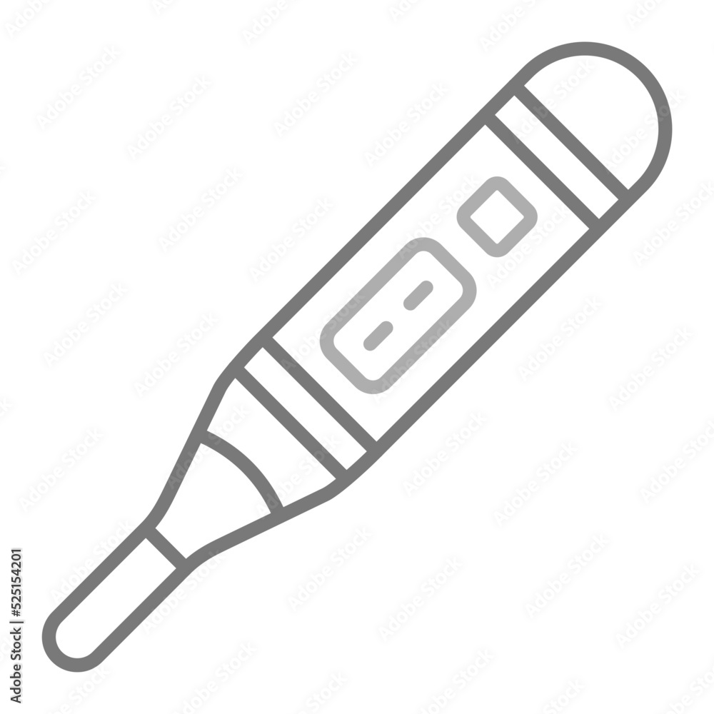 Thermometer Greyscale Line Icon Thermometer Greyscale Line Icon